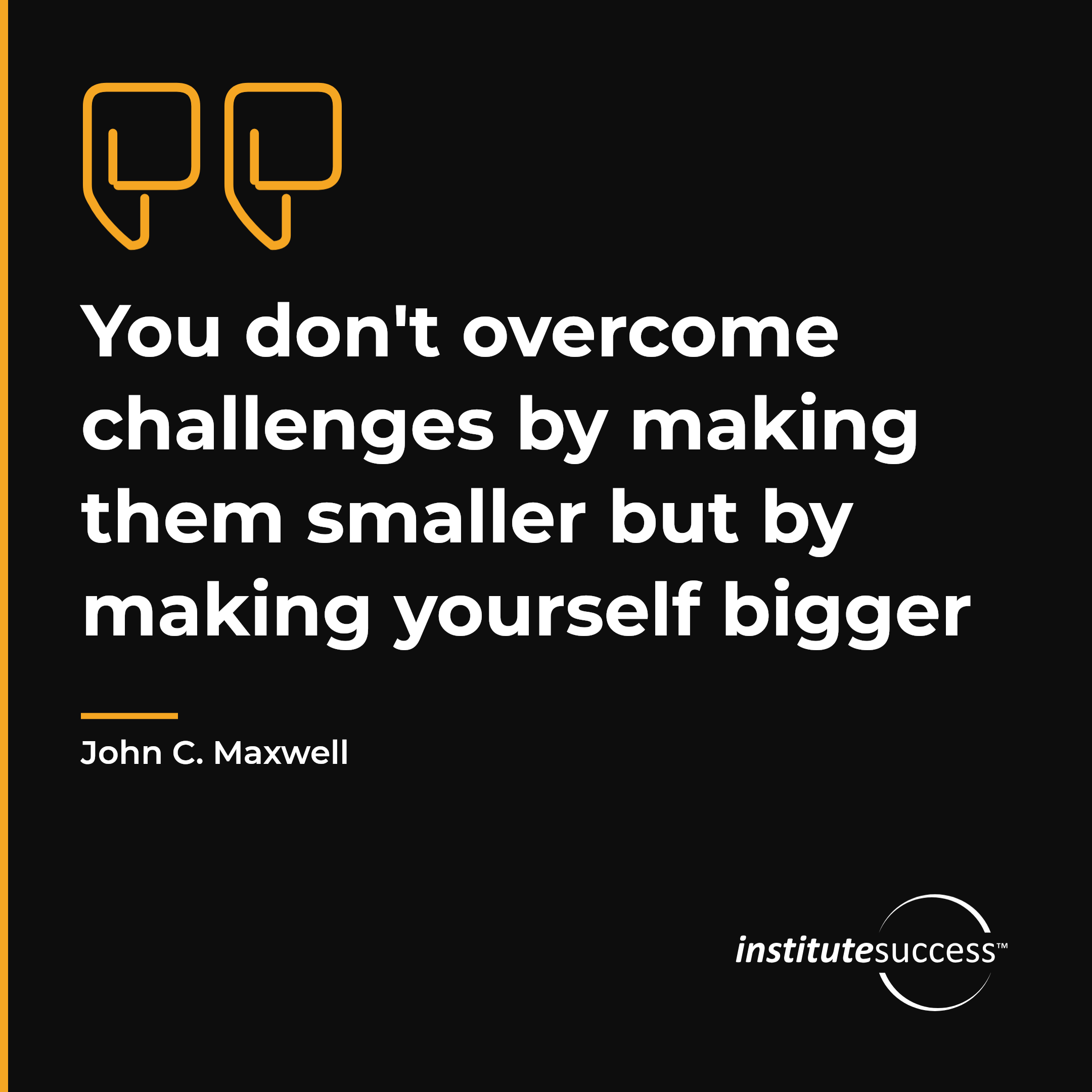 "You don't overcome challenges by making them smaller but by making yourself bigger" — John C. Maxwell, Problem Management leadership quote
